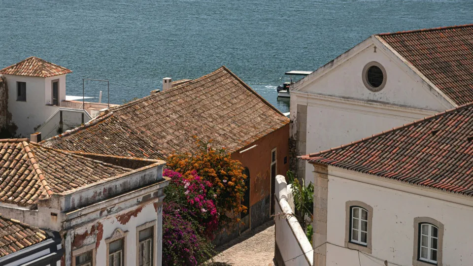 Diversas casas junto ao mar, numa zona de férias, ilustrando os locais onde os famosos costumam compram casas em Portugal.